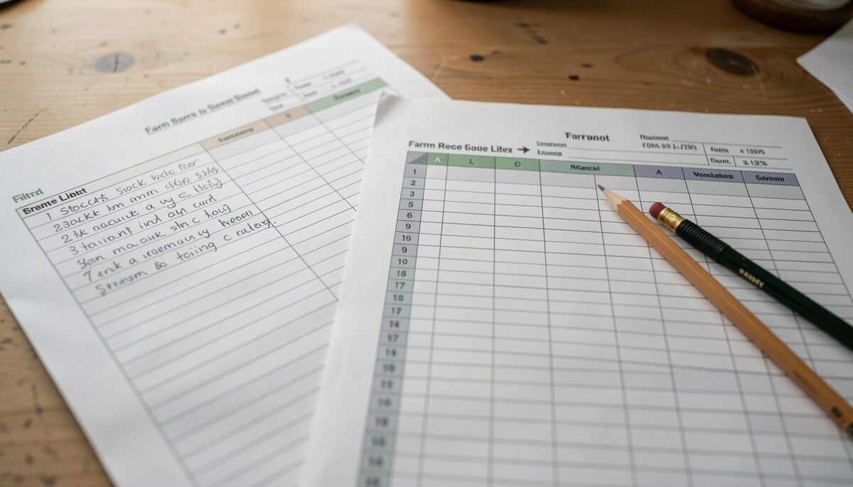 A paper list and a filtered spreadsheet compared on the same desk. Illustrative image, generated with AI.